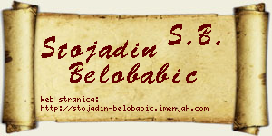 Stojadin Belobabić vizit kartica